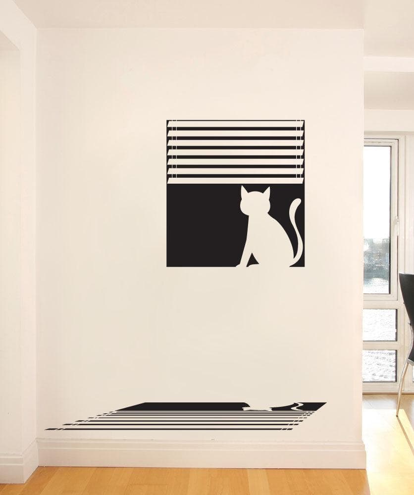 Vinyl Wall Decal Sticker Cat in Window #OS_DC680 - Removable & Easy to Apply