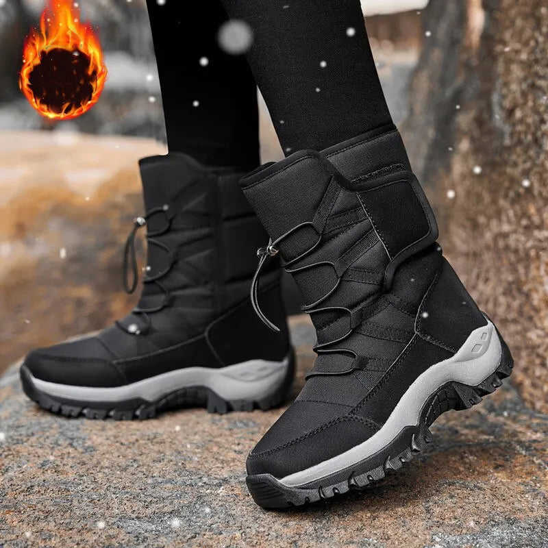 Women's Winter Snow Boots - Waterproof High Top Fur Lined Ankle Boots
