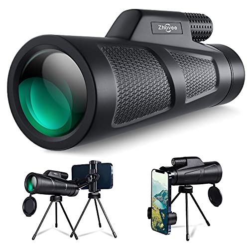 12X50 HD Monocular Telescope with Tripod Adapter for Outdoor Activities
