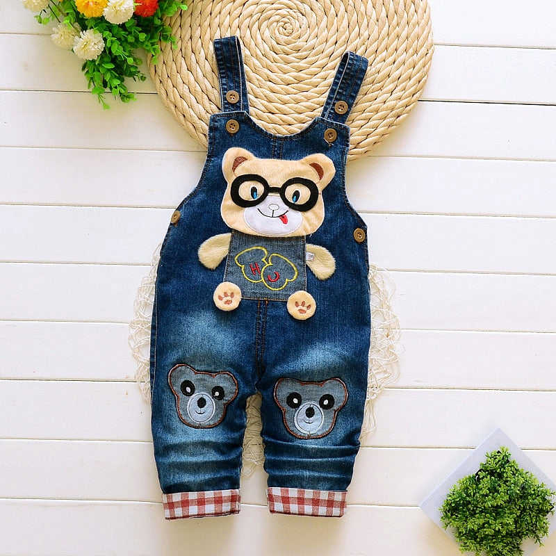 IENENS Toddler Boys Denim Overalls - Unisex Straight Fit Dungarees for Infants