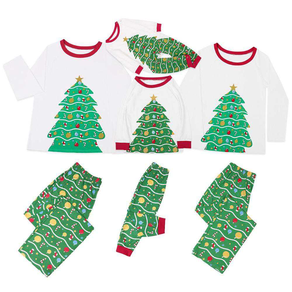 Fashion Family Christmas Tree Pattern Pajamas Set