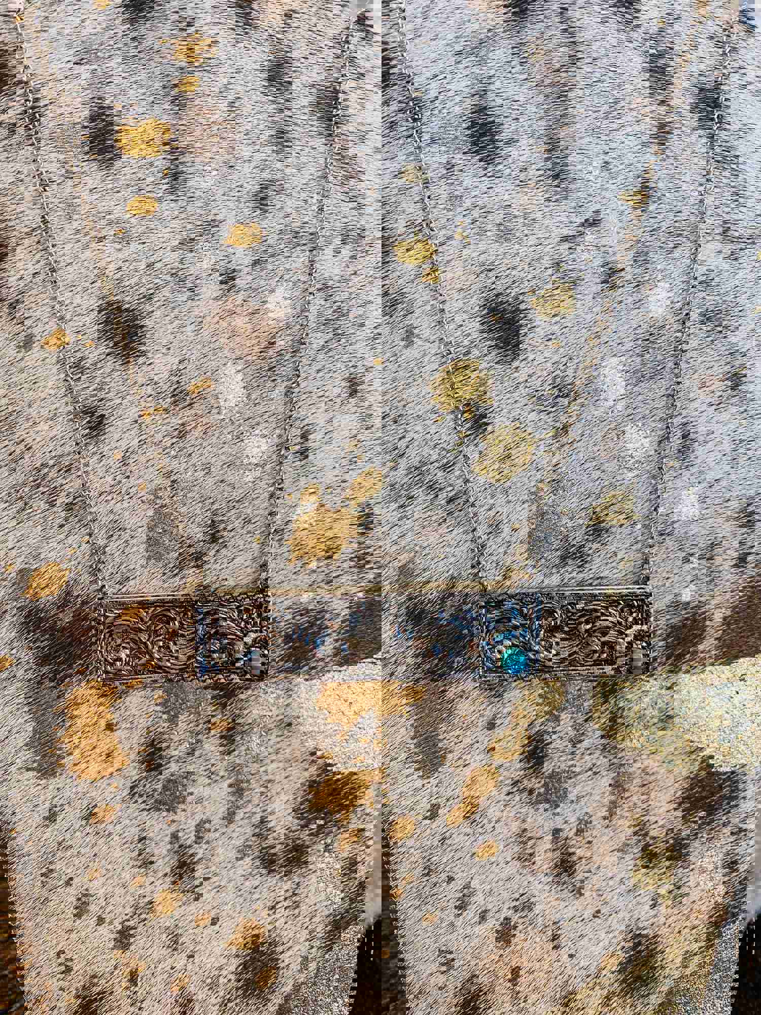 Silver Strike Floral Pendant Silver Necklace Earring Set