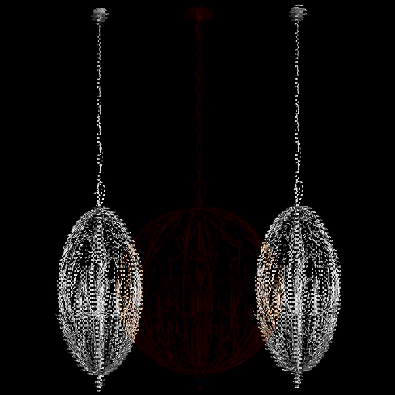 Bask 6-Lt Crystal Orb Pendant - Gold Dust