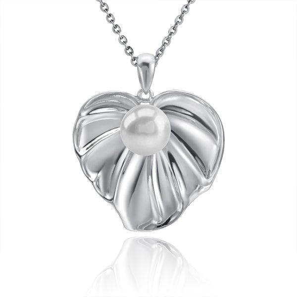 Pearl Anthurium Pendant - 925 Sterling Silver with Akoya, Freshwater, or Tahitian Pearl