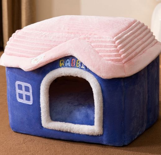 Foldable Dog House Pet Cat Bed Winter Warm Enclosed Cave Sofa