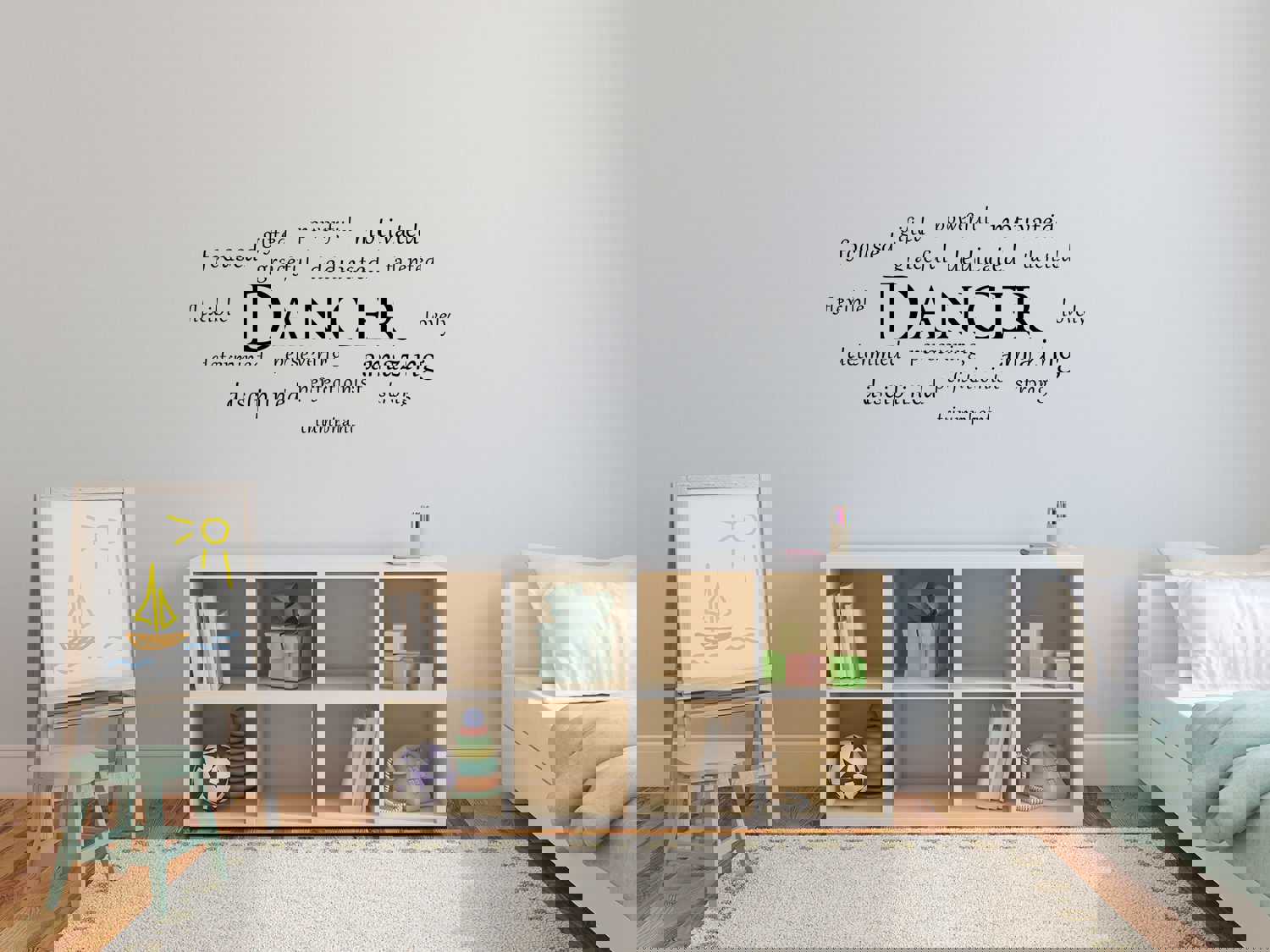 Dancer Word Cloud - Gym Wall Décor Sticker - Fitness Motivational Wall Decal Quote