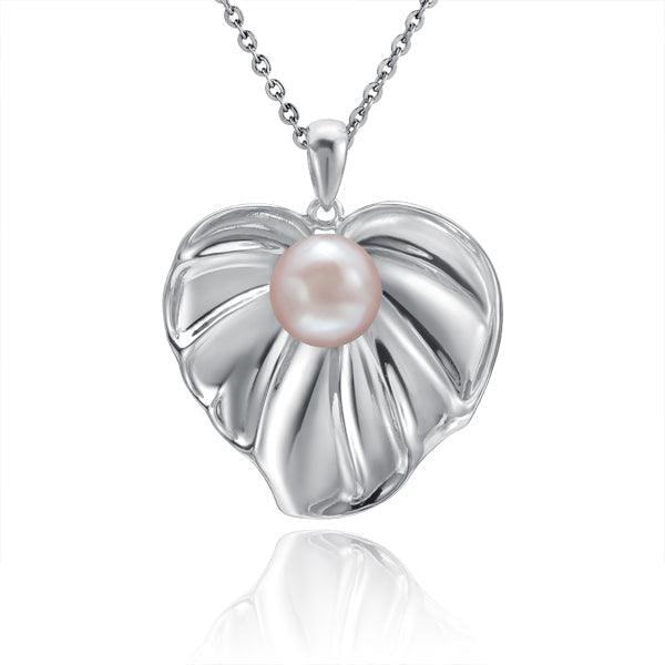 Pearl Anthurium Pendant - 925 Sterling Silver with Akoya, Freshwater, or Tahitian Pearl