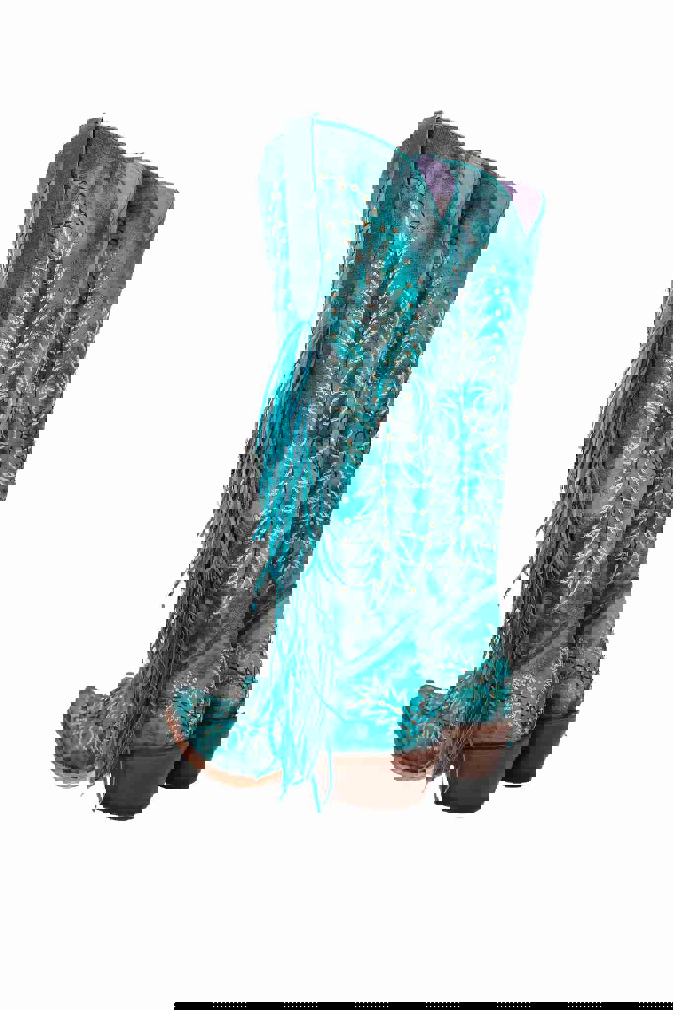 Nami Fringe Monett Turqueza Tall Cowgirl Boot