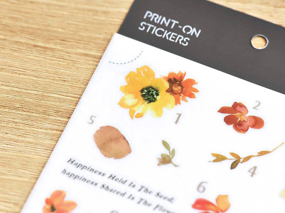 MU Print-on Stickers - Flowers Warm for Planners and Journals
