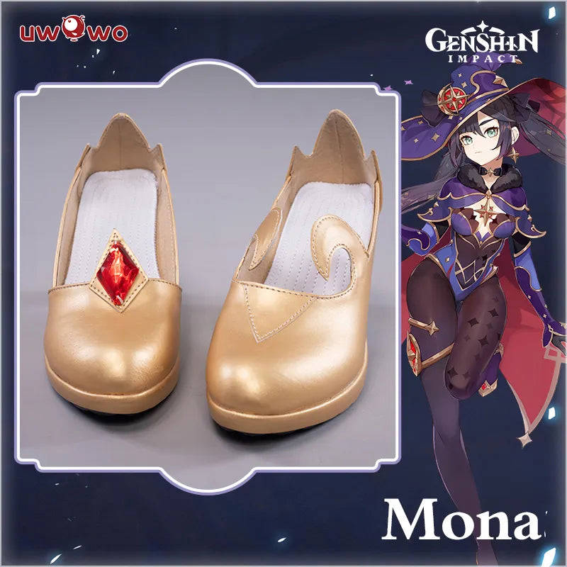 UWOWO Game Genshin Impact Mona Cosplay Shoes - Astral Reflection Boots