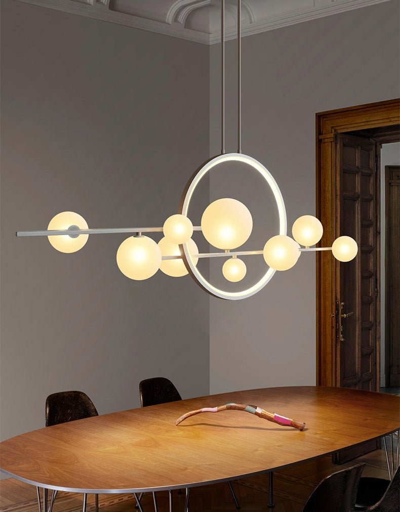 Mirodemi&#xAE; White/Black Glass Bubble LED Chandelier for Dining Room &amp; Kitchen Island