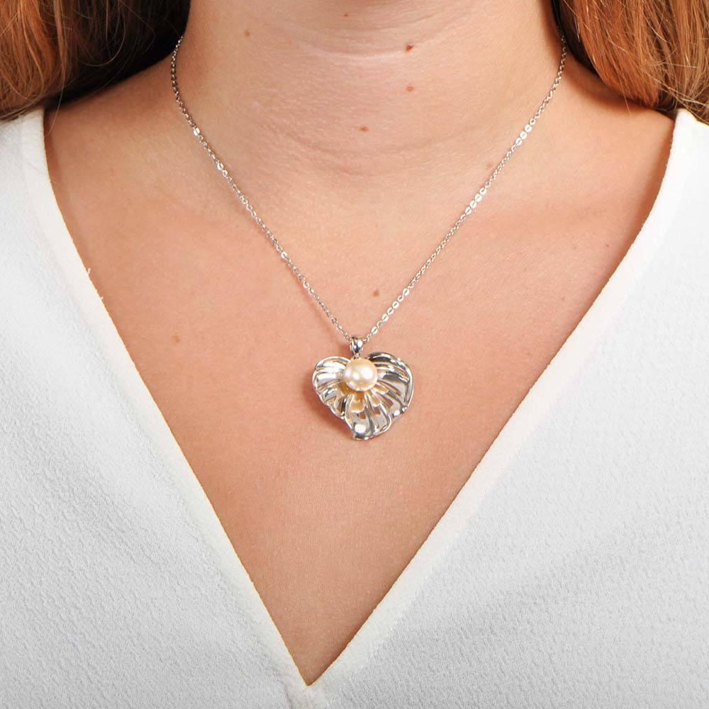 Pearl Anthurium Pendant - 925 Sterling Silver with Akoya, Freshwater, or Tahitian Pearl