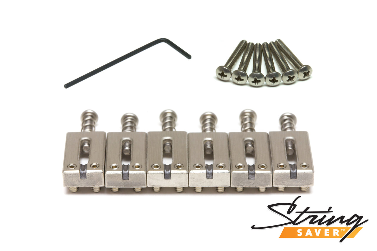 Graph Tech String Saver Classics Strat and Tele 2-3/16 Brushed Steel Saddle Set