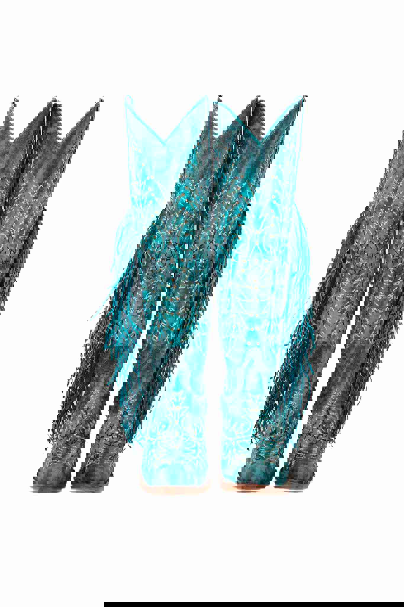 Nami Fringe Monett Turqueza Tall Cowgirl Boot