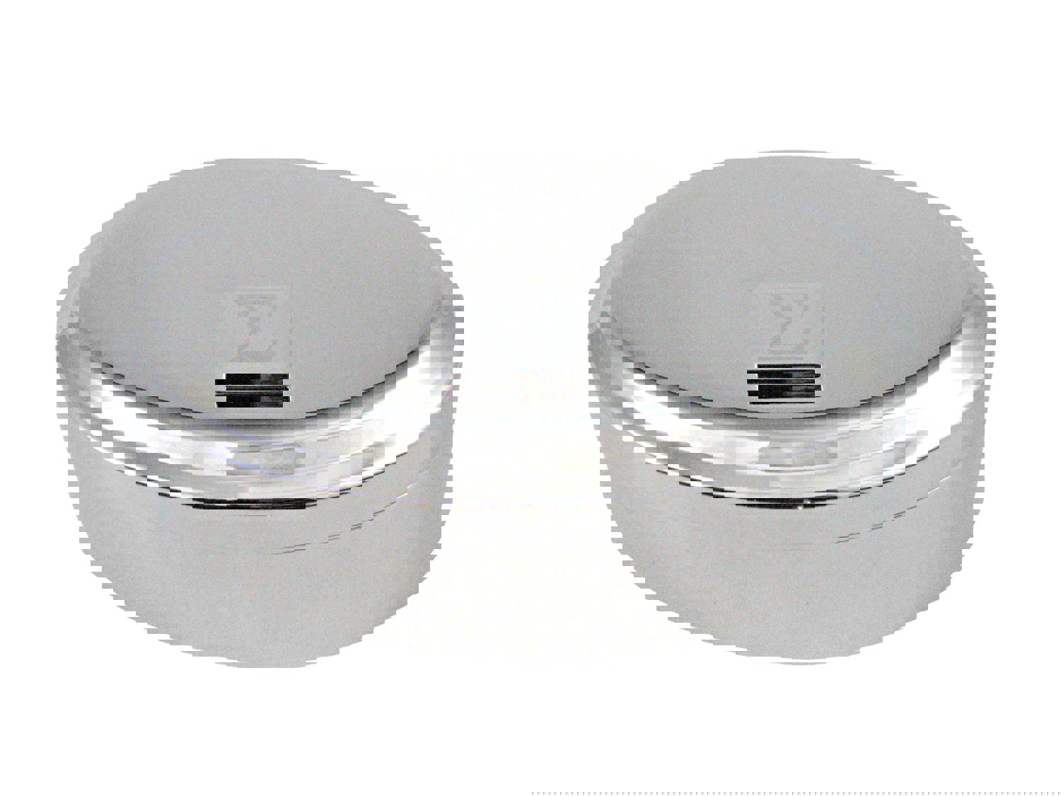 Silver Toned Etched Mathematical Greek Sigma Symbol Pendant Oval Trinket Jewelry Box