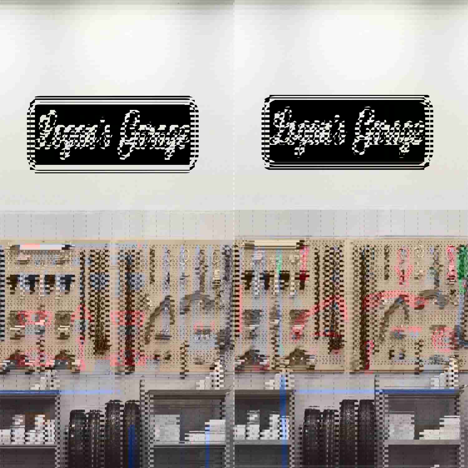 Personalized Garage Wall Decal - Removable Workshop Sticker