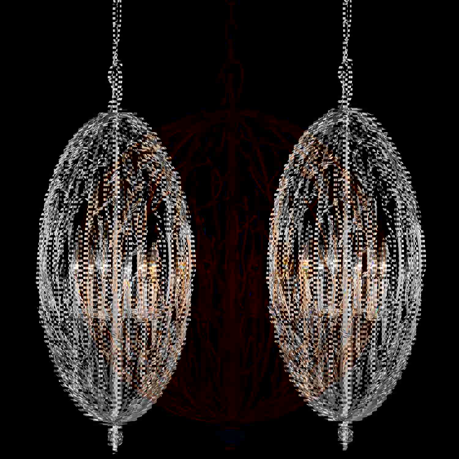 Bask 6-Lt Crystal Orb Pendant - Gold Dust