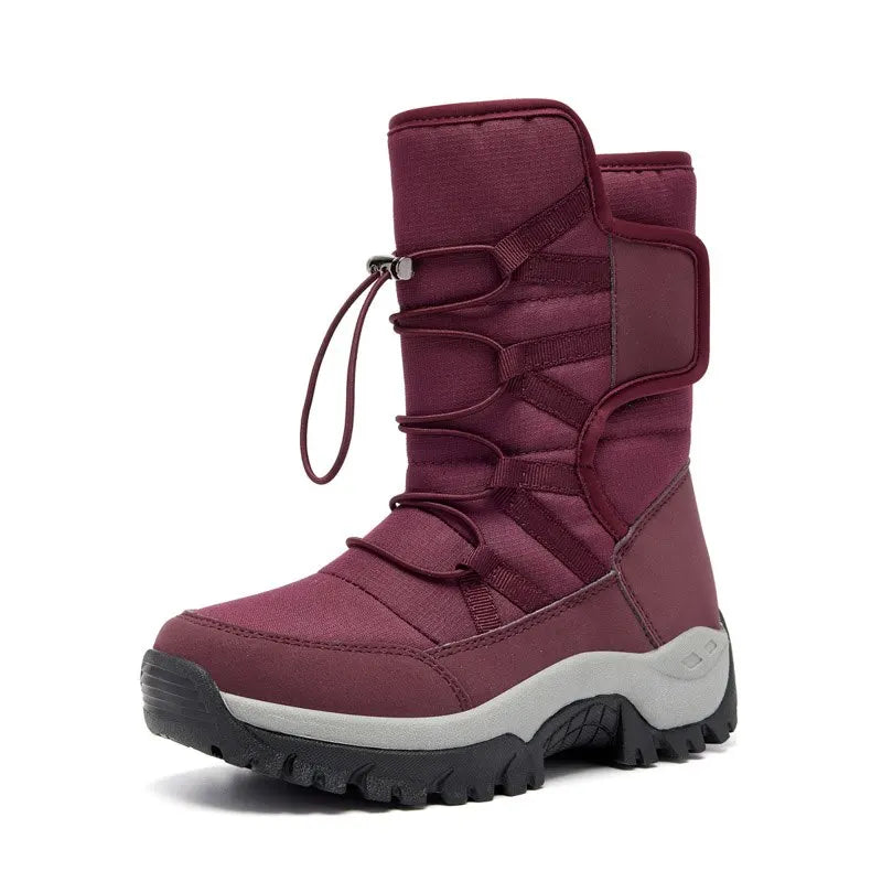 Women's Winter Snow Boots - Waterproof High Top Fur Lined Ankle Boots
