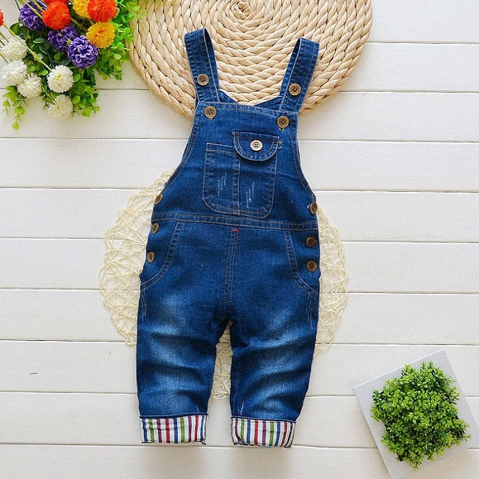 IENENS Toddler Boys Denim Overalls - Unisex Straight Fit Dungarees for Infants