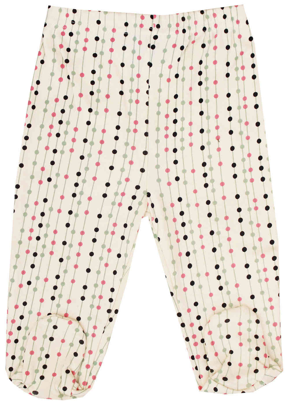 GOTS Certified Organic Cotton Baby Footed Pants (Stripes & Dots)