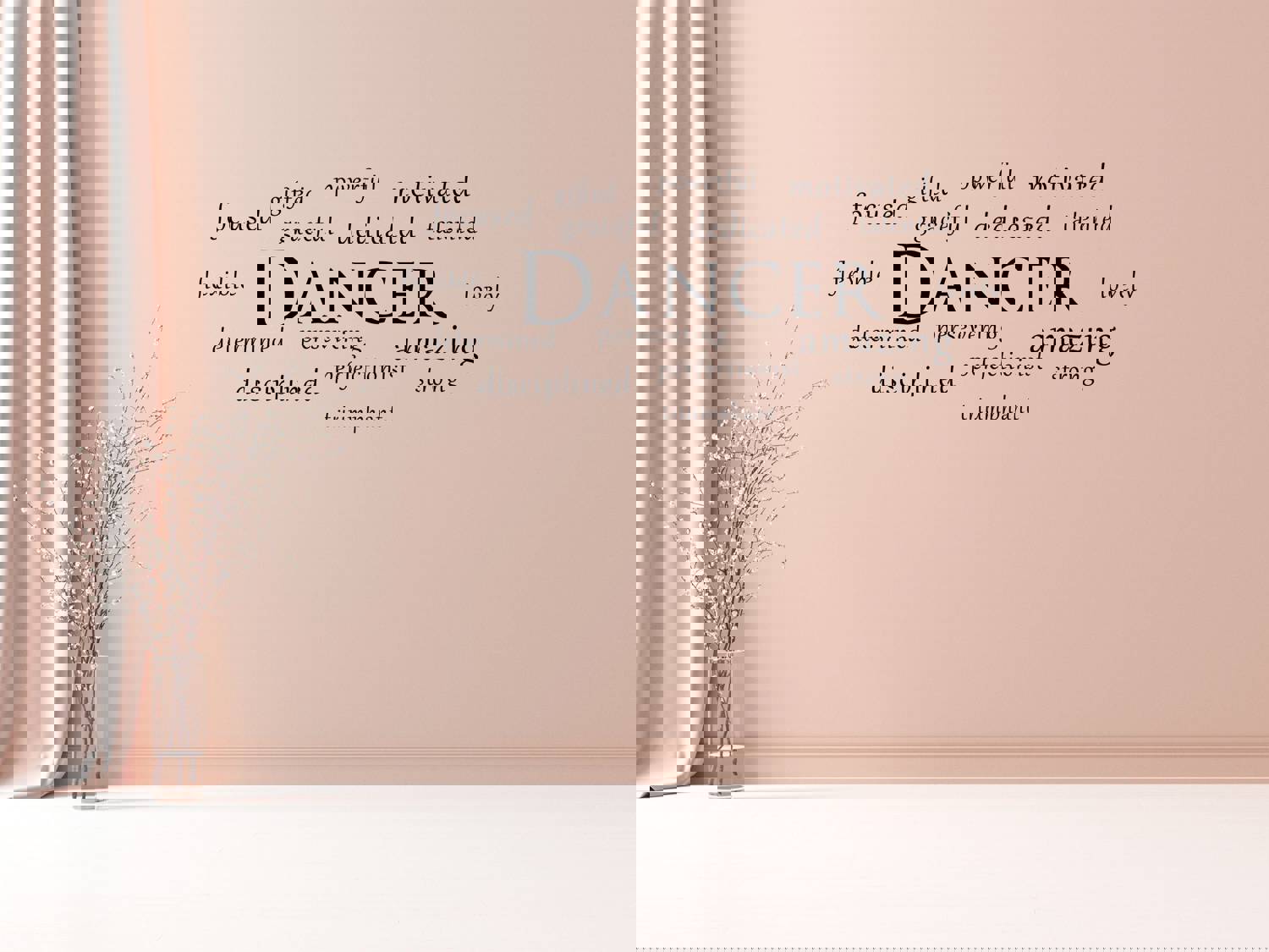 Dancer Word Cloud - Gym Wall Décor Sticker - Fitness Motivational Wall Decal Quote