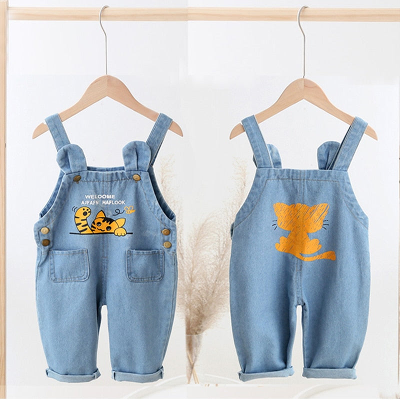 IENENS Toddler Boys Denim Overalls - Unisex Straight Fit Dungarees for Infants