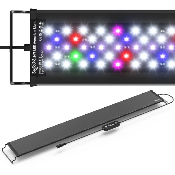 Seaoura High-Performance Aluminum LED Aquarium Light - 24/7 Mode, Energy-Efficient