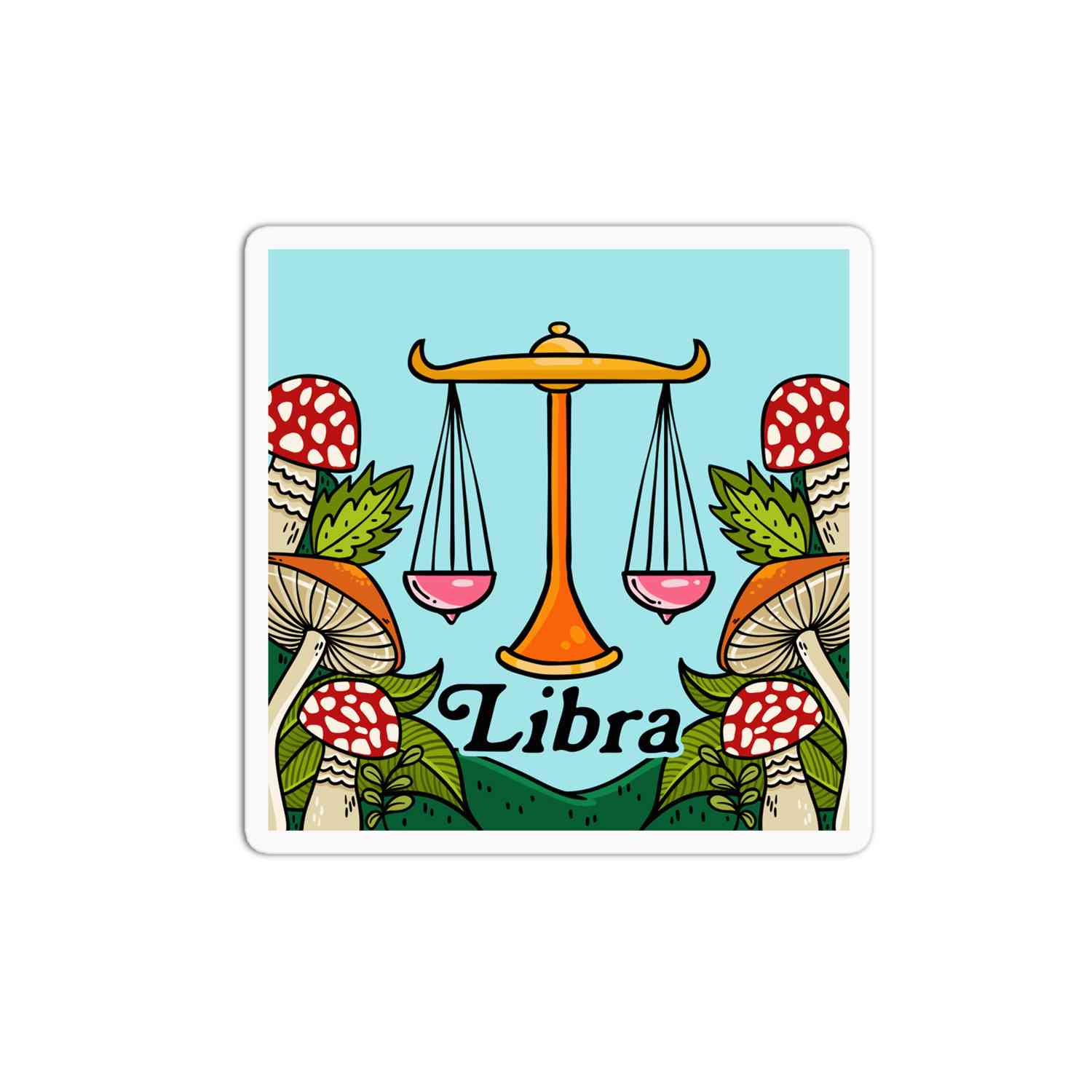 Libra Zodiac Sign Sticker - Waterproof & Dishwasher Safe