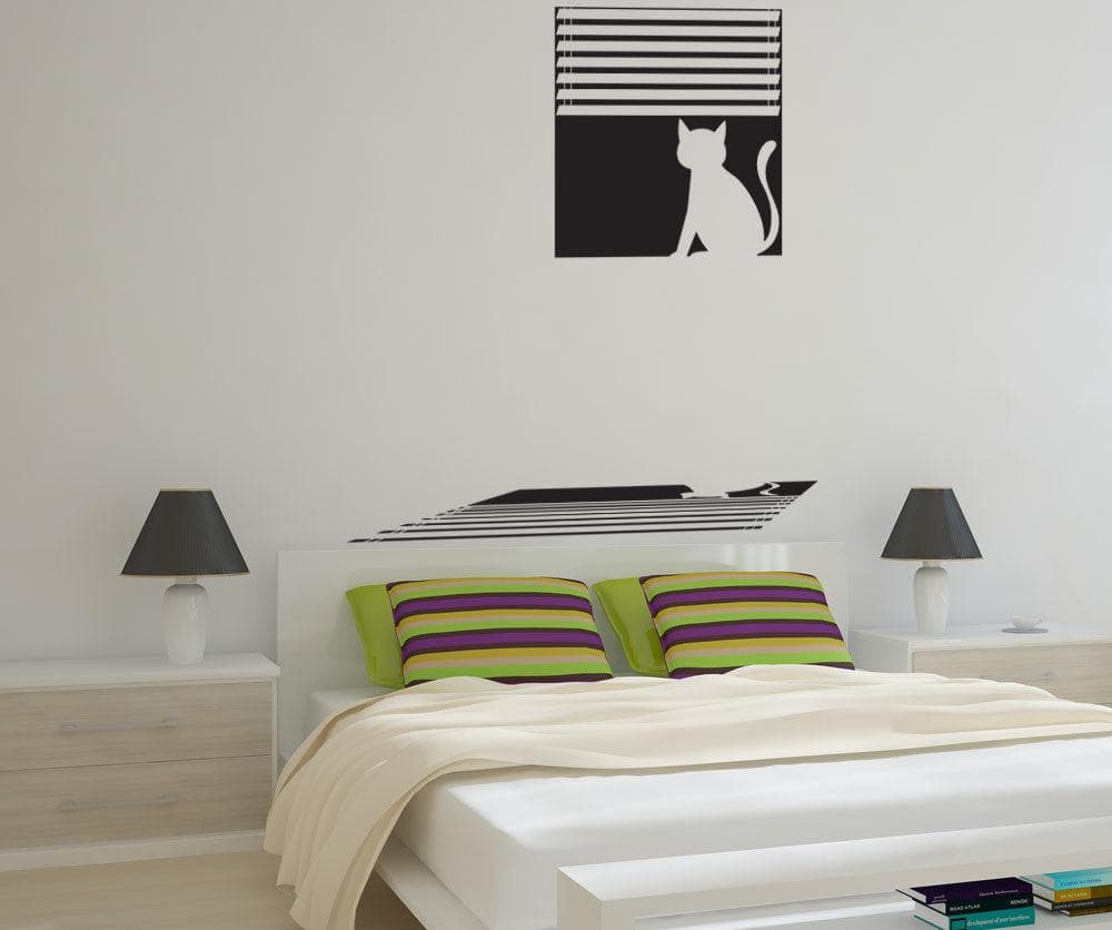 Vinyl Wall Decal Sticker Cat in Window #OS_DC680 - Removable & Easy to Apply