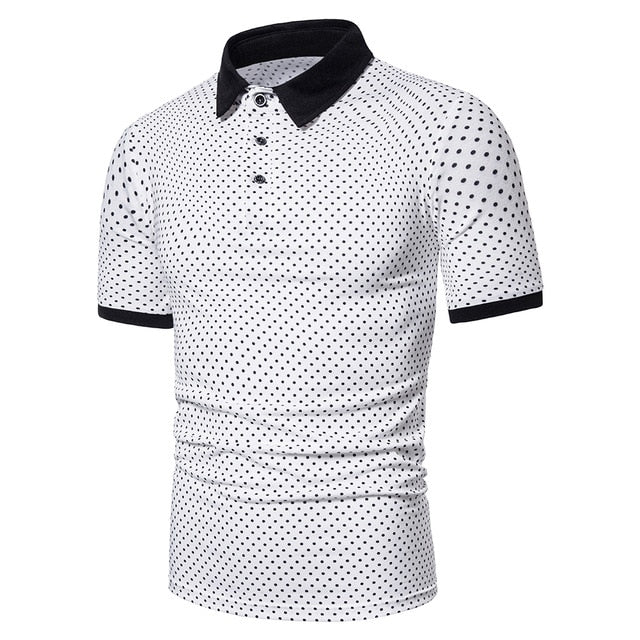 Men's Short Sleeve Polo Shirt - Contrast Color Casual Summer Tops