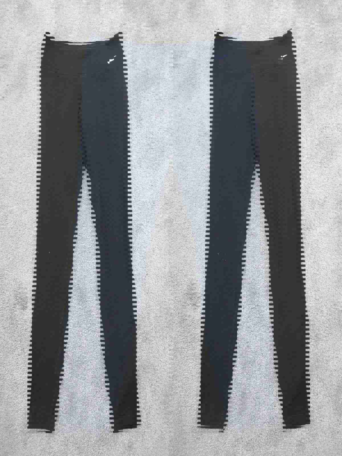 Nike Women's Large Black Yoga Leggings with Swoosh Logo