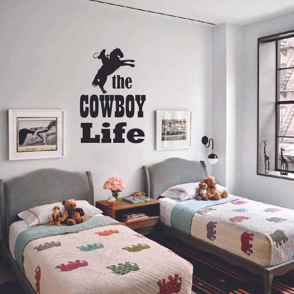 Cowboy Quotes Vinyl Wall Sticker Wall Decal - The Cowboy Life Horse Cowboy Cowgirl Quote