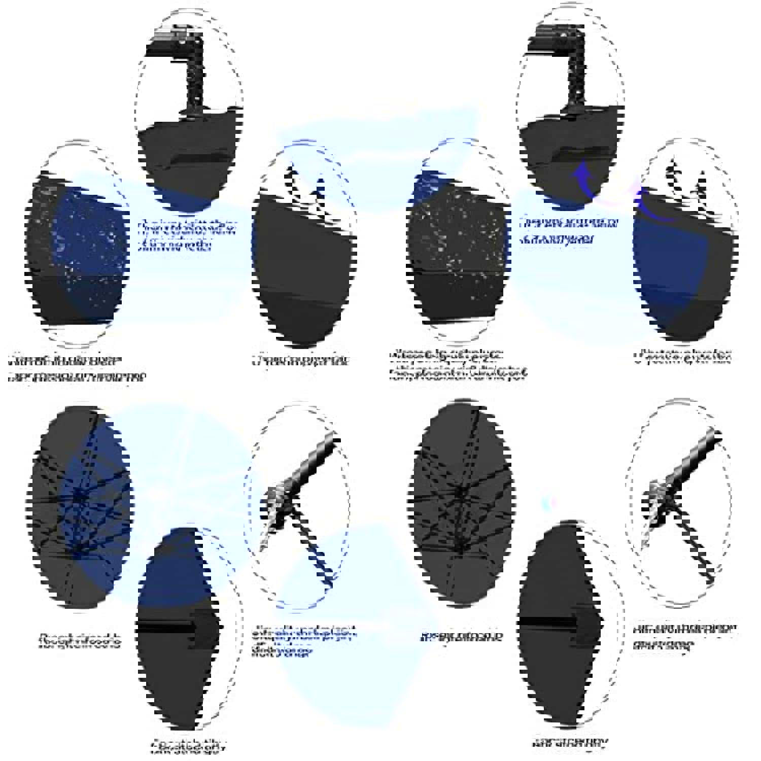 10 ft Offset Cantilever Patio Umbrella with Crank and Cross Base - Navy Blue