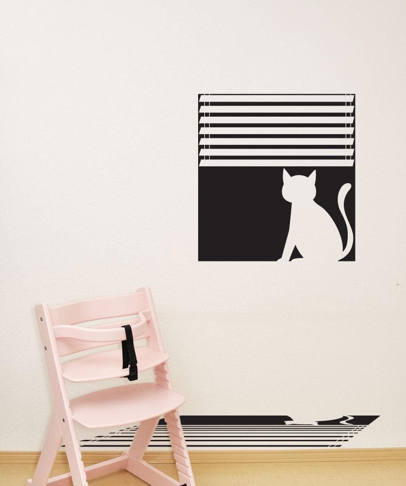Vinyl Wall Decal Sticker Cat in Window #OS_DC680 - Removable & Easy to Apply