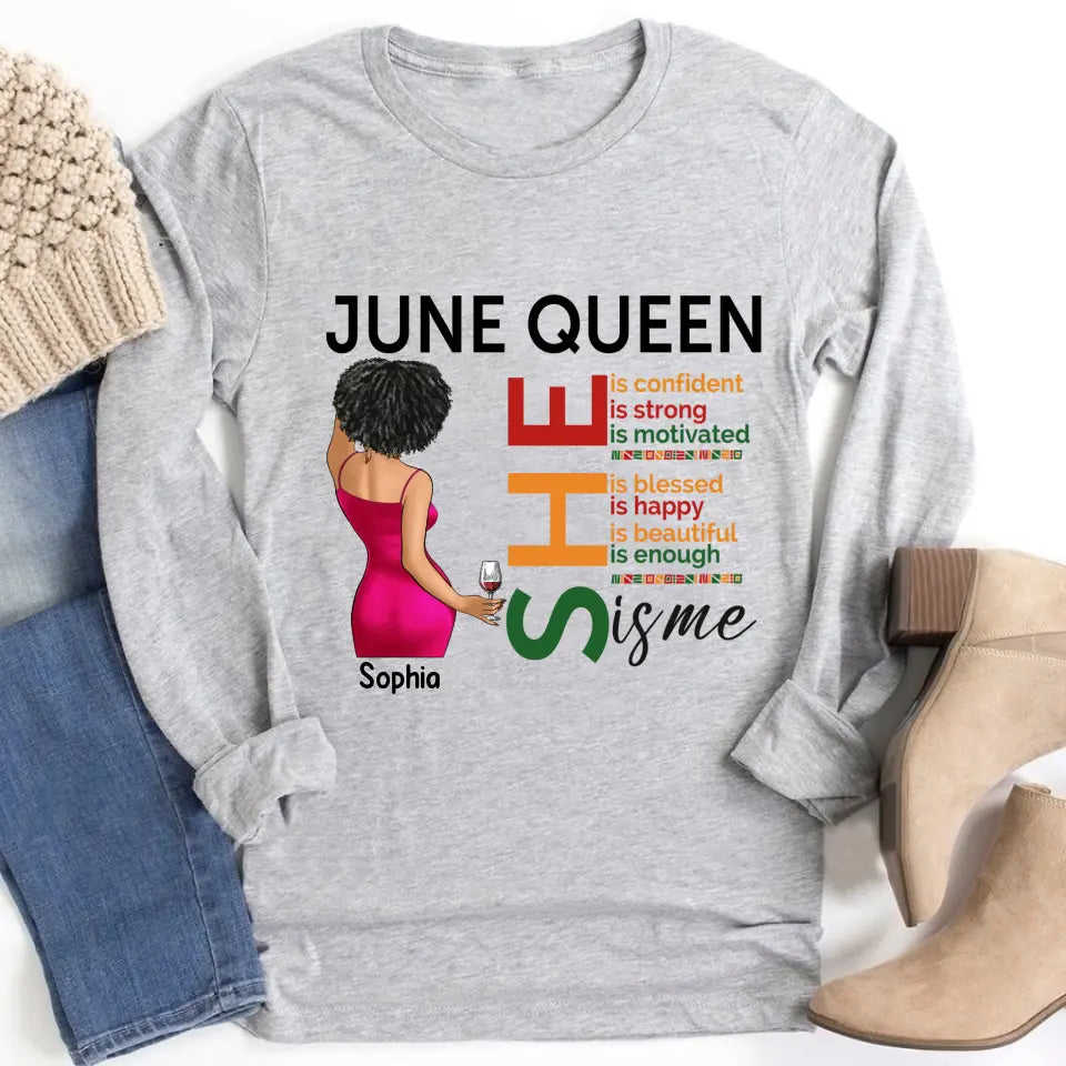 June Birthday Shirt - Custom Juneteenth T-Shirt for Women, Black History Gift