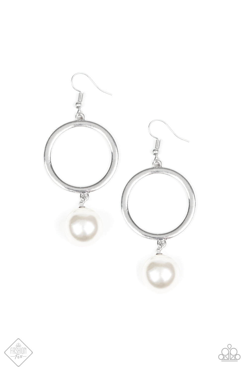 Paparazzi Grand Central Chic - White Pearl Earrings - Trendy Fashion Statement