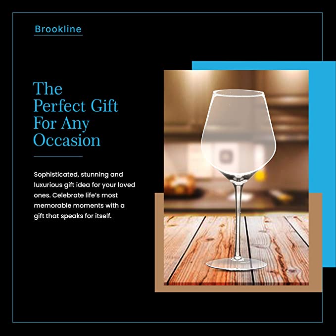 Brookline Wine Glass Italian Style - 100% Lead Free Crystal