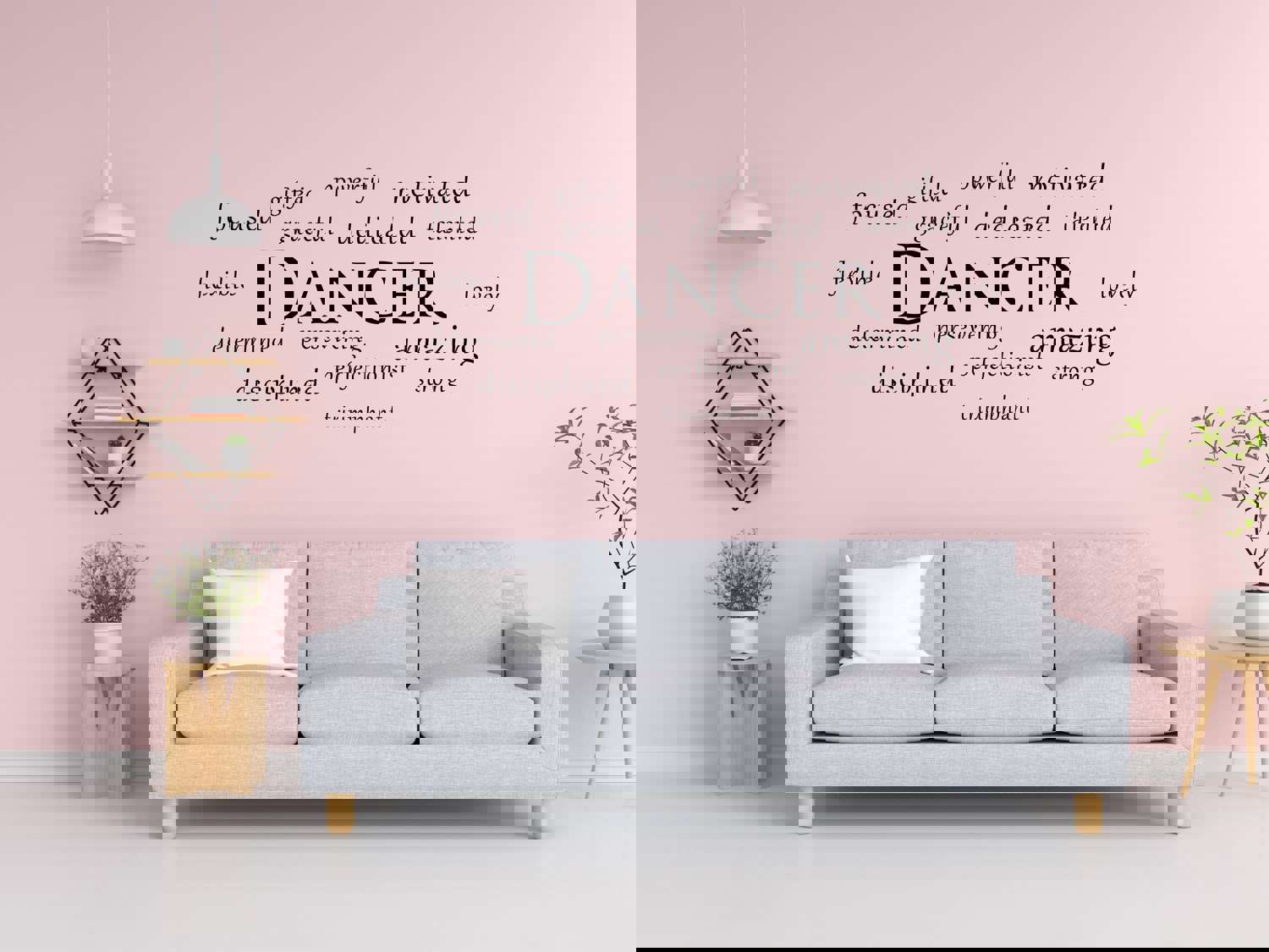 Dancer Word Cloud - Gym Wall Décor Sticker - Fitness Motivational Wall Decal Quote