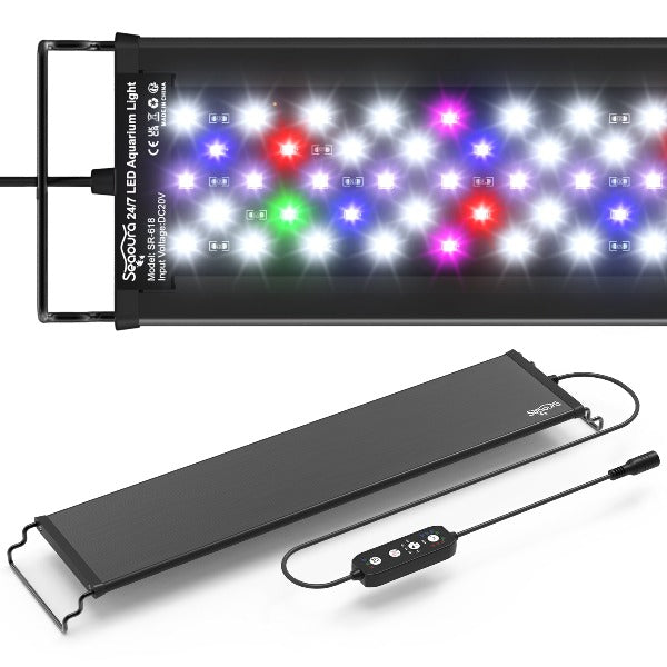 Seaoura High-Performance Aluminum LED Aquarium Light - 24/7 Mode, Energy-Efficient