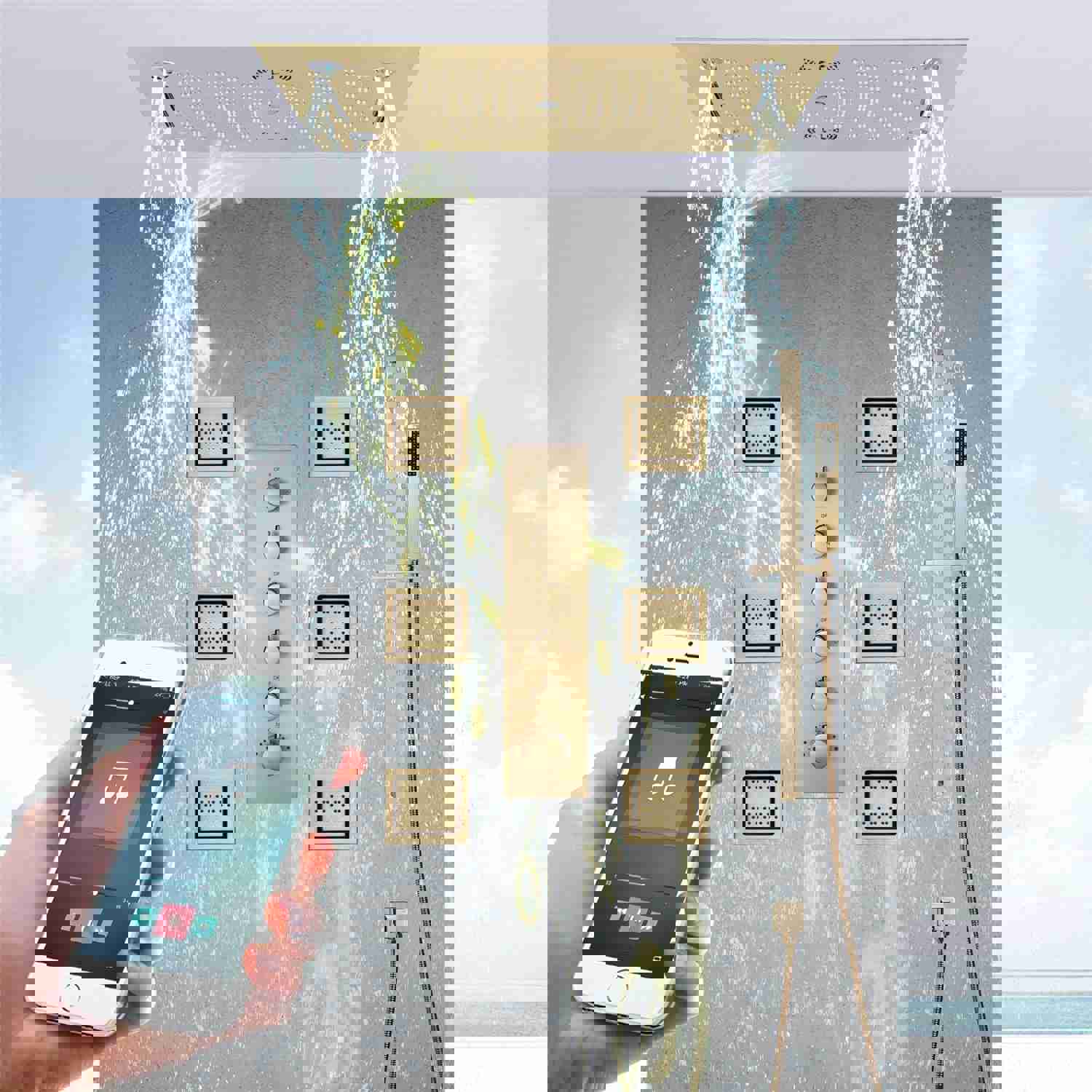 HAVASU 28" Ceiling Mounted Complete LED Music Shower System