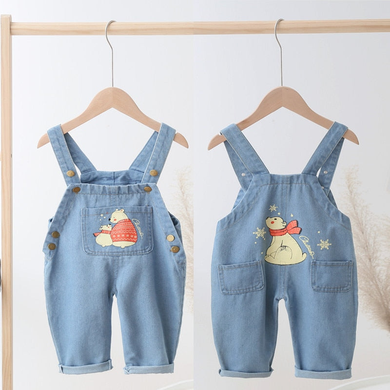 IENENS Toddler Boys Denim Overalls - Unisex Straight Fit Dungarees for Infants