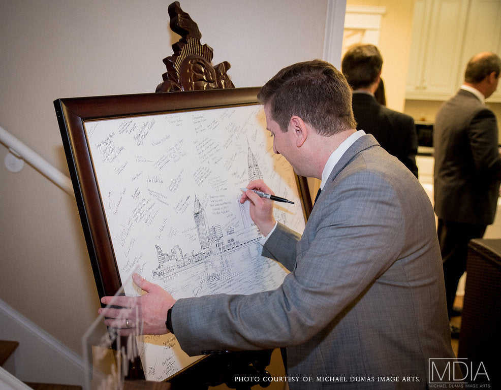 Pine Tree Thumbprint Alternative Guest Book - Unique Wedding Keepsake