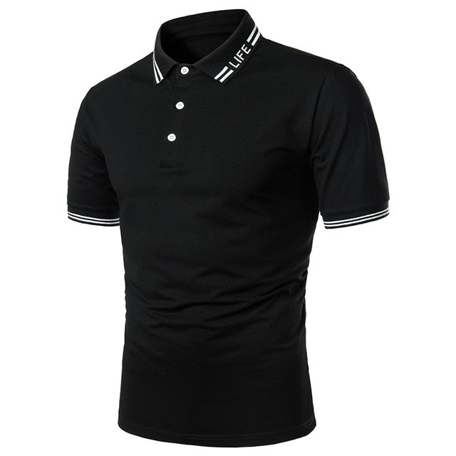 Men's Short Sleeve Polo Shirt - Contrast Color Casual Summer Tops