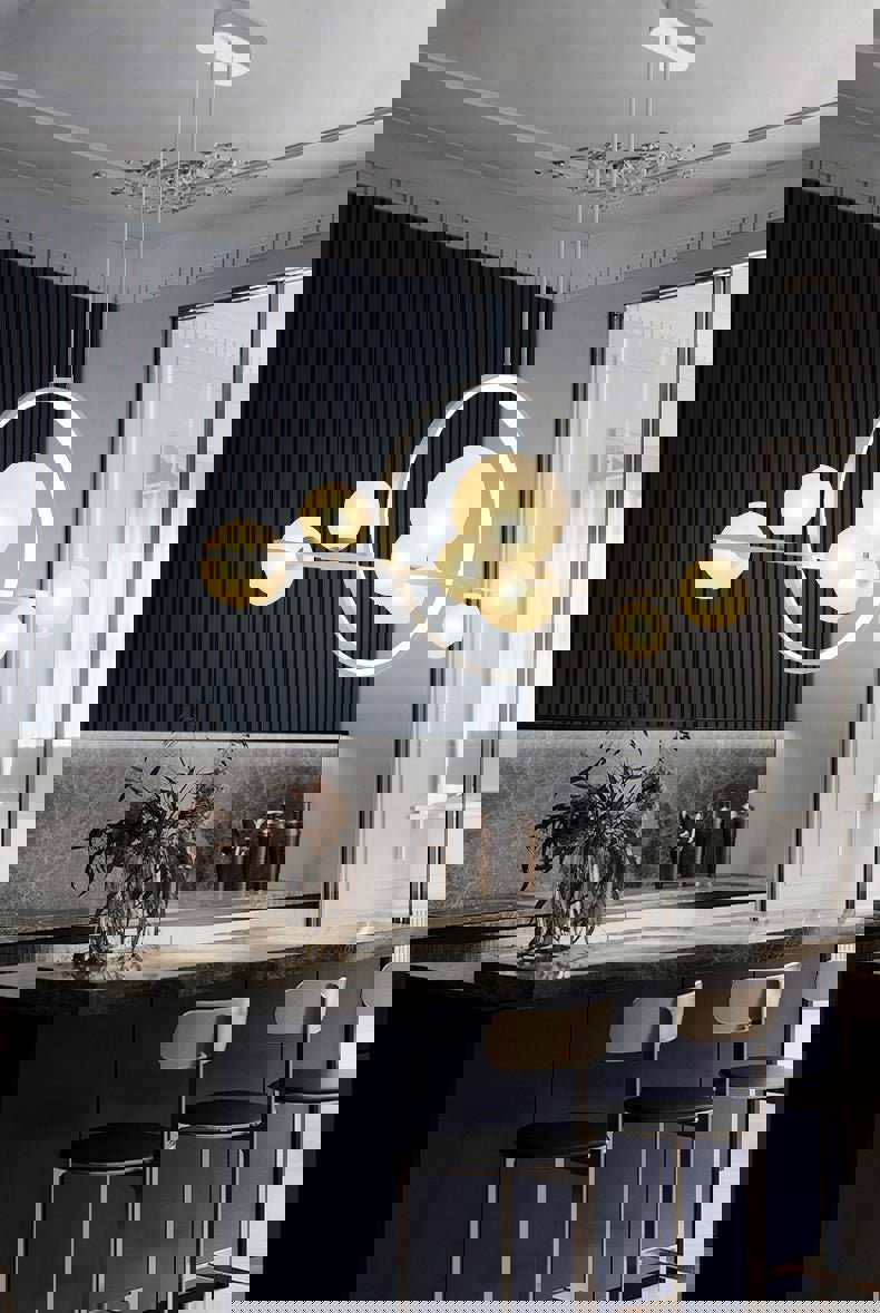 Mirodemi&#xAE; White/Black Glass Bubble LED Chandelier for Dining Room &amp; Kitchen Island