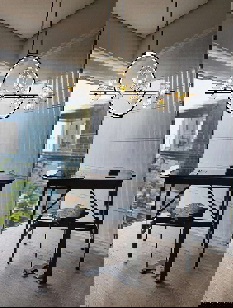 Mirodemi&#xAE; White/Black Glass Bubble LED Chandelier for Dining Room &amp; Kitchen Island