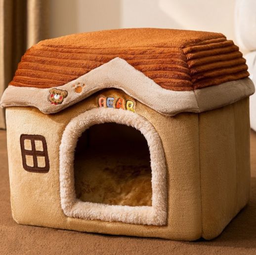 Foldable Dog House Pet Cat Bed Winter Warm Enclosed Cave Sofa