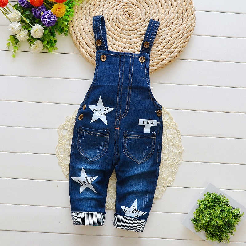IENENS Toddler Boys Denim Overalls - Unisex Straight Fit Dungarees for Infants