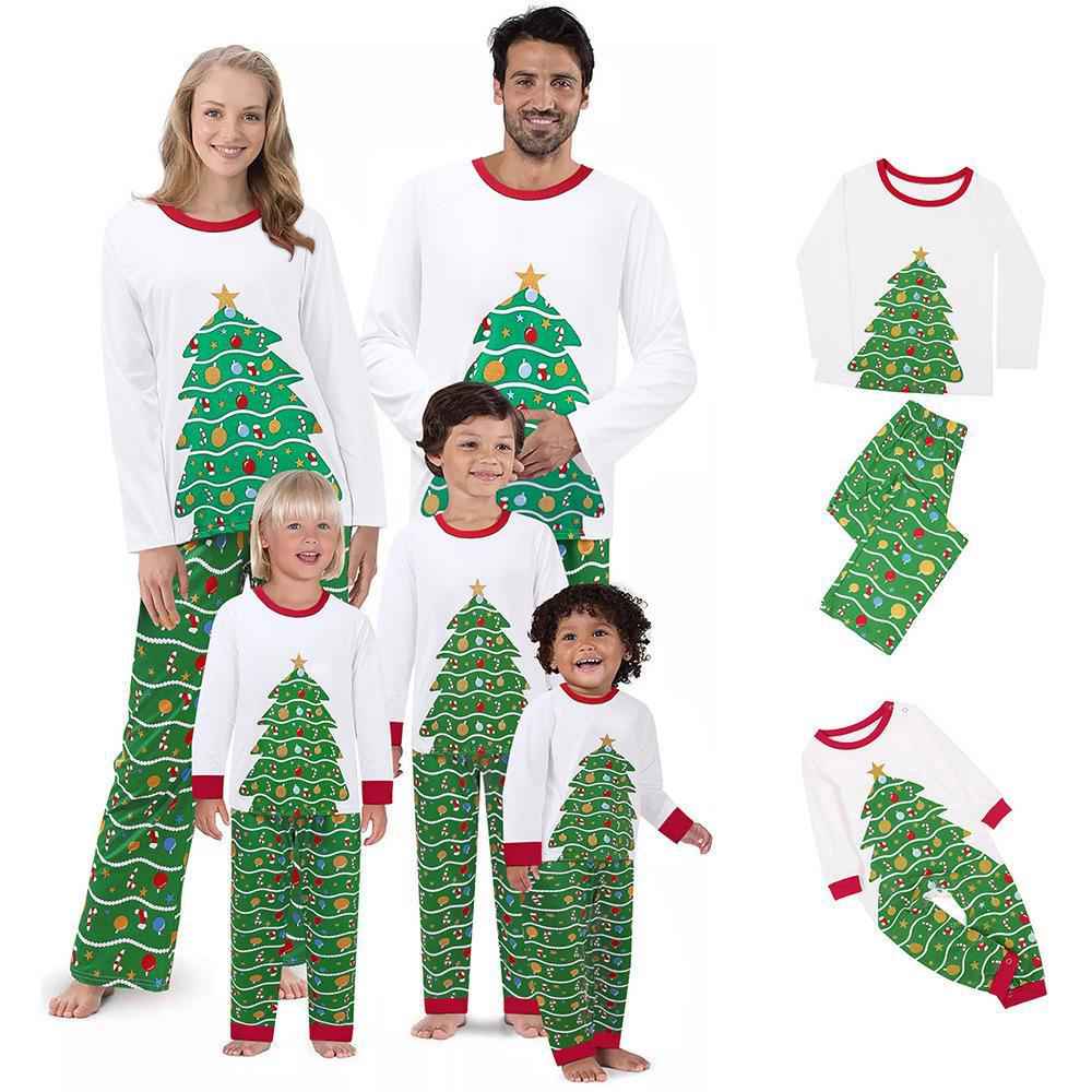 Fashion Family Christmas Tree Pattern Pajamas Set