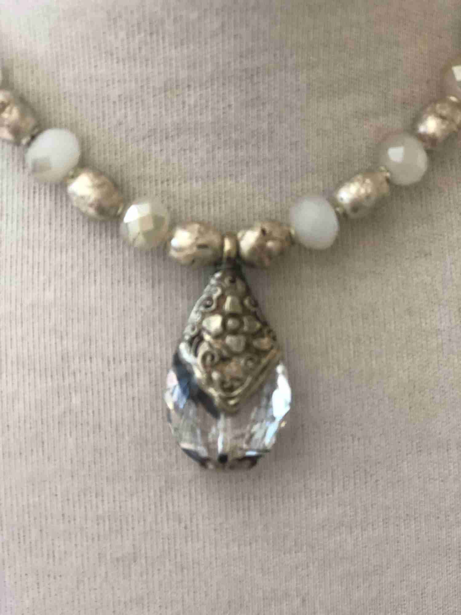 Tibetan Capped Crystal Pendant Necklace