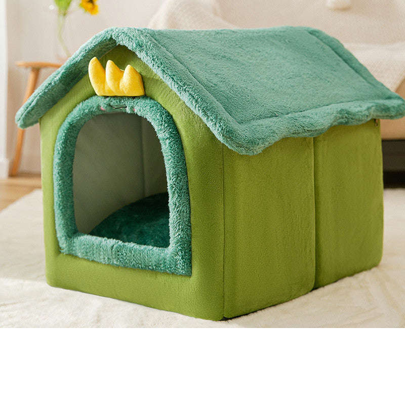 Foldable Dog House Pet Cat Bed Winter Warm Enclosed Cave Sofa